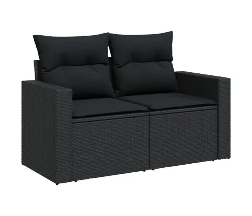 9-Daļīgs Dārza Dīvāna Komplekts, Matrači, Melna Pe Rotangpalma Vidaxl