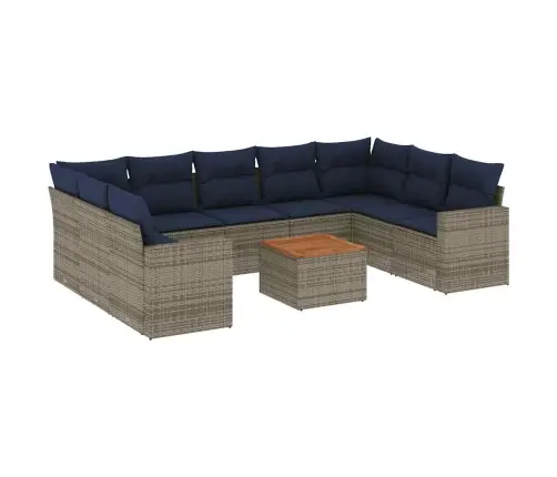 10Daļīgs Dārza Dīvāna Komplekts Ar Matračiem Pelēka Rotangpalma Vidaxl 10Daļīgs Dārza Dīvāna Komplekts Ar Matračiem Pelēka Rotangpalma Vidaxl