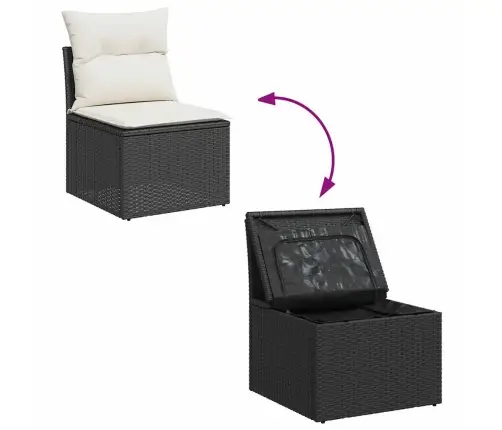 10-Osaline Aiadiivani Komplekt Patjadega, Must, Polürotang