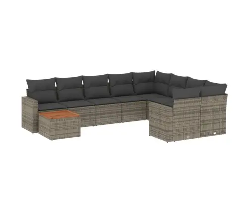 Sodo Komplektas Su Pagalvėlėmis, 10 Dalių, Pilkas, Poliratanas