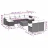 10-Daļīgs Dārza Dīvāna Komplekts, Matrači, Melna Pe Rotangpalma Vidaxl