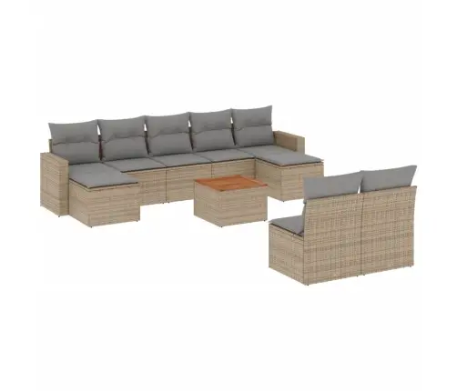 10-Osaline Aiadiivani Komplekt Patjadega, Beež, Polürotang