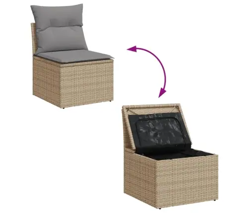 10-Osaline Aiadiivani Komplekt Patjadega, Beež, Polürotang