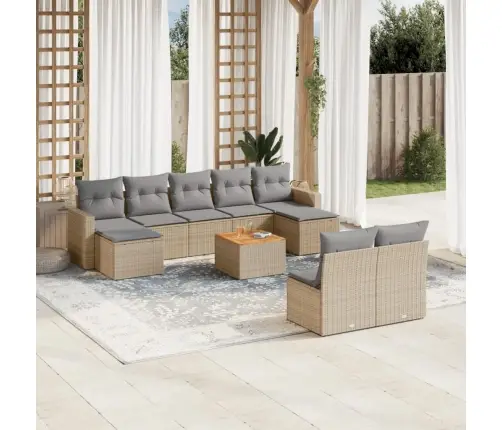 10-Osaline Aiadiivani Komplekt Patjadega, Beež, Polürotang