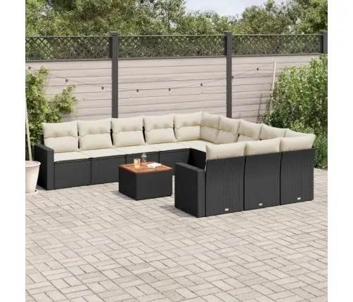 12-Osaline Aiadiivani Komplekt Patjadega, Must, Polürotang