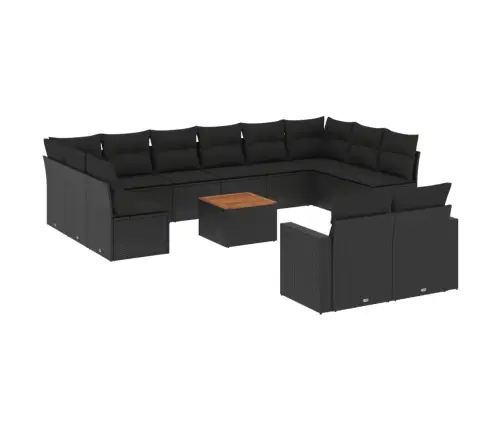 13-Daļīgs Dārza Dīvāna Komplekts Ar Matračiem, Pe Rotangpalma Vidaxl