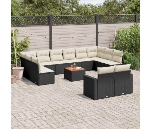 13-Daļīgs Dārza Dīvāna Komplekts Ar Matračiem, Pe Rotangpalma Vidaxl