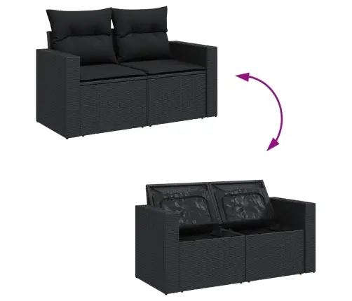 13-Osaline Aiadiivani Komplekt Patjadega, Must, Polürotang