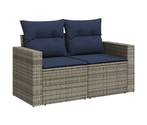 Sodo Komplektas Su Pagalvėlėmis, 14 Dalių, Pilkas, Poliratanas Sodo Komplektas Su Pagalvėlėmis, 14 Dalių, Pilkas, Poliratanas