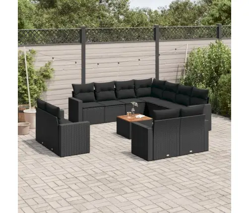 12-Osaline Aiadiivani Komplekt Patjadega, Must, Polürotang