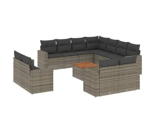 Sodo Komplektas Su Pagalvėlėmis, 12 Dalių, Pilkas, Poliratanas