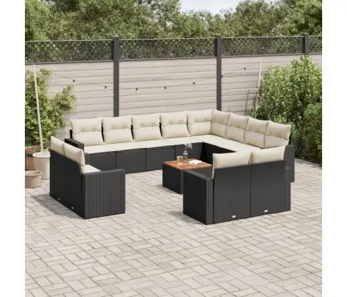 13-Daļīgs Dārza Dīvāna Komplekts Ar Matračiem, Pe Rotangpalma Vidaxl