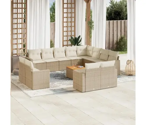 13-Osaline Aiadiivani Komplekt Patjadega, Beež , Polürotang