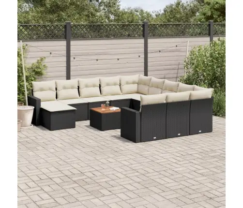 13-Osaline Aiadiivani Komplekt Patjadega, Must, Polürotang