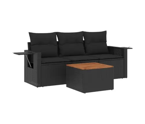 4-Osaline Aiadiivani Komplekt Patjadega, Must, Polürotang