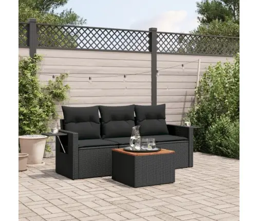 4-Osaline Aiadiivani Komplekt Patjadega, Must, Polürotang