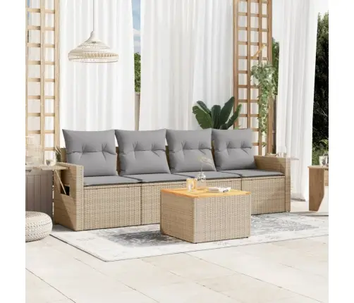 5-Osaline Aiadiivani Komplekt Patjadega, Beež, Polürotang