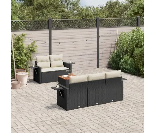 6-Osaline Aiadiivani Komplekt Patjadega, Must, Polürotang