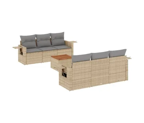 7-Daļīgs Dārza Dīvāna Komplekts Ar Matračiem,Pe Rotangpalma Vidaxl