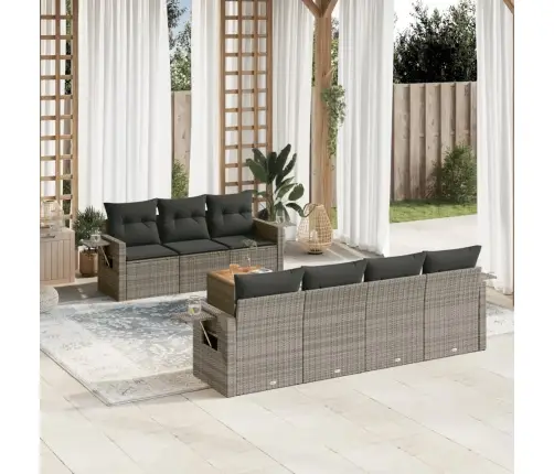 8-Osaline Aiadiivani Komplekt Patjadega, Hall, Polürotang