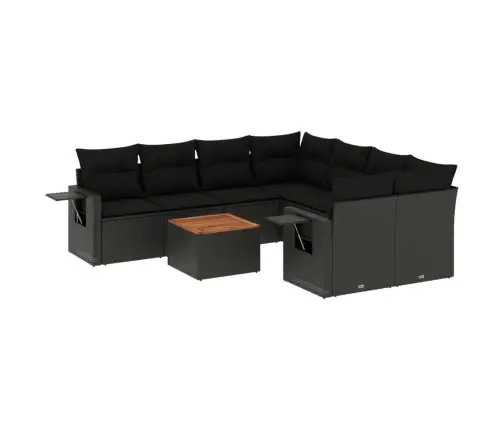 9-Osaline Aiadiivani Komplekt Patjadega, Must, Polürotang