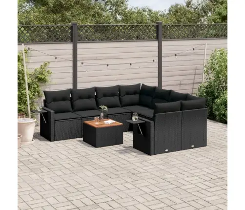 9-Osaline Aiadiivani Komplekt Patjadega, Must, Polürotang