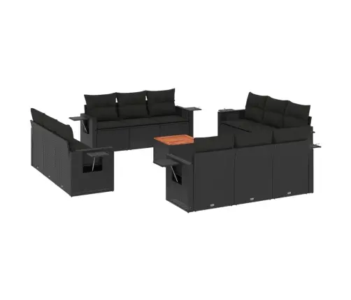 13-Daļīgs Dārza Dīvāna Komplekts Ar Matračiem, Pe Rotangpalma Vidaxl