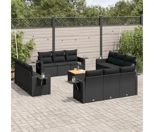 13-Daļīgs Dārza Dīvāna Komplekts Ar Matračiem, Pe Rotangpalma Vidaxl