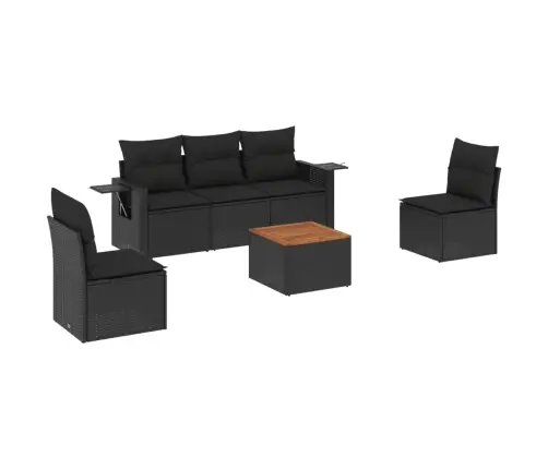 6-Osaline Aiadiivani Komplekt Patjadega, Must, Polürotang