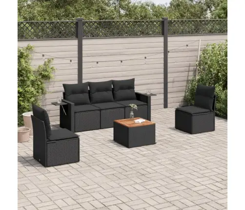 6-Osaline Aiadiivani Komplekt Patjadega, Must, Polürotang