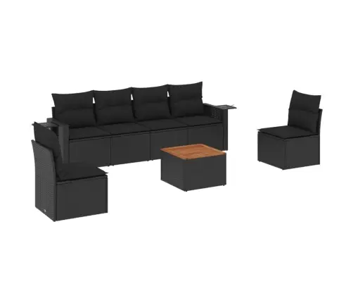 7-Osaline Aiadiivani Komplekt Patjadega, Must, Polürotang