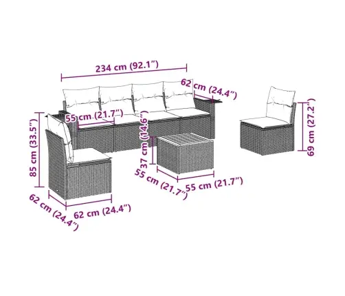 7-Daļīgs Dārza Dīvāna Komplekts Ar Matračiem, Melna Pe Vidaxl 7-Daļīgs Dārza Dīvāna Komplekts Ar Matračiem, Melna Pe Vidaxl
