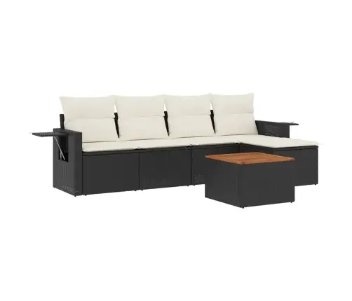 6-Osaline Aiadiivani Komplekt Patjadega, Must, Polürotang