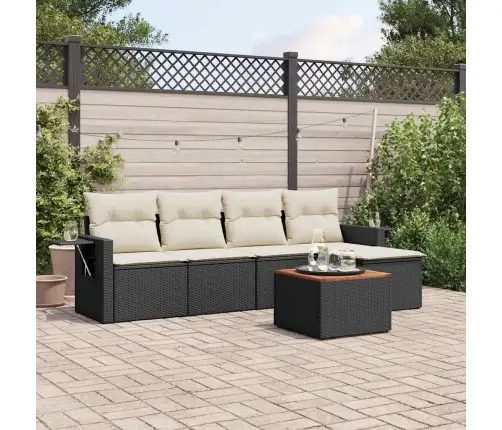 6-Osaline Aiadiivani Komplekt Patjadega, Must, Polürotang