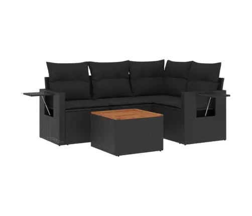 5-Osaline Aiadiivanikomplekt Patjadega, Must, Polürotang