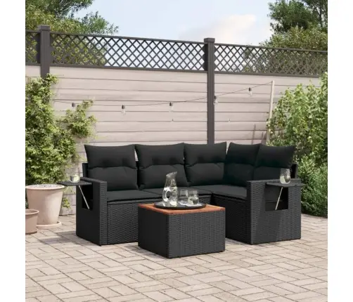 5-Osaline Aiadiivanikomplekt Patjadega, Must, Polürotang