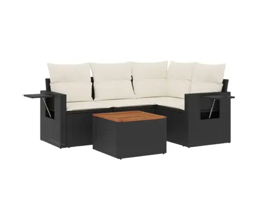 5-Daļīgs Dārza Dīvāna Komplekts Ar Matračiem, Pe Rotangpalma Vidaxl