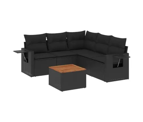 6-Osaline Aiadiivani Komplekt Patjadega, Must, Polürotang