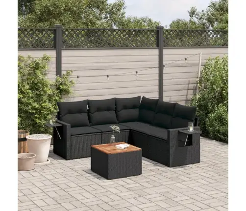 6-Osaline Aiadiivani Komplekt Patjadega, Must, Polürotang