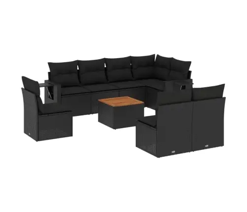 9-Osaline Aiadiivani Komplekt Patjadega, Must, Polürotang