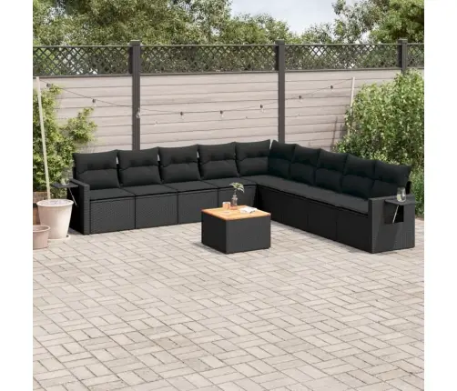 10-Osaline Aiadiivani Komplekt Patjadega, Must, Polürotang