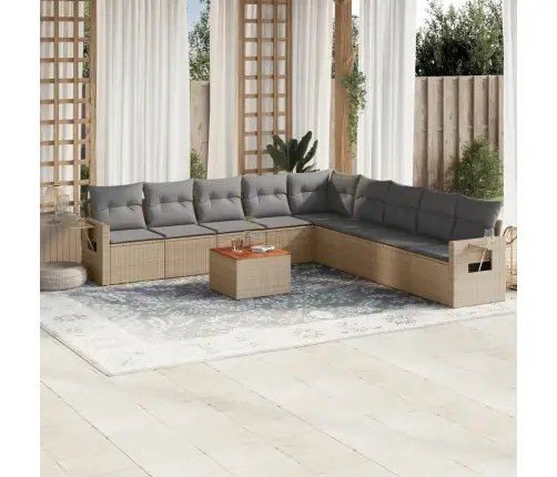 10-Osaline Aiadiivani Komplekt Patjadega, Beež, Polürotang