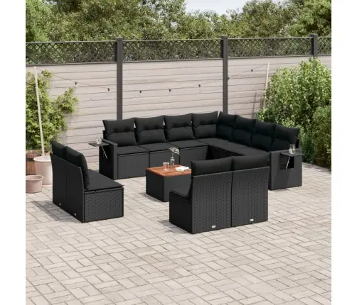 12-Osaline Aiadiivani Komplekt Patjadega, Must, Polürotang