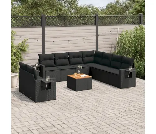 10-Osaline Aiadiivani Komplekt Patjadega, Must, Polürotang