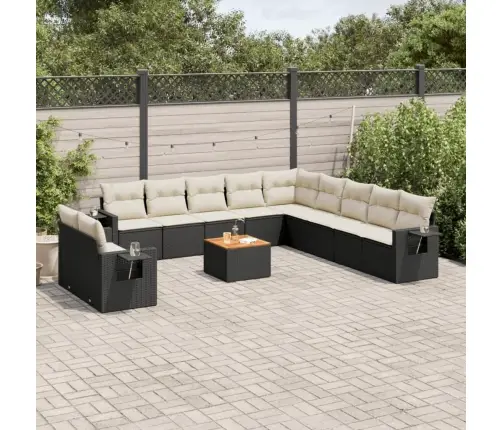 12-Osaline Aiadiivani Komplekt Patjadega, Must, Polürotang