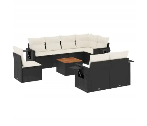 9-Osaline Aiadiivani Komplekt Patjadega, Must, Polürotang