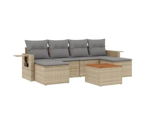 7-Daļīgs Dārza Dīvāna Komplekts Ar Matračiem,Pe Rotangpalma Vidaxl