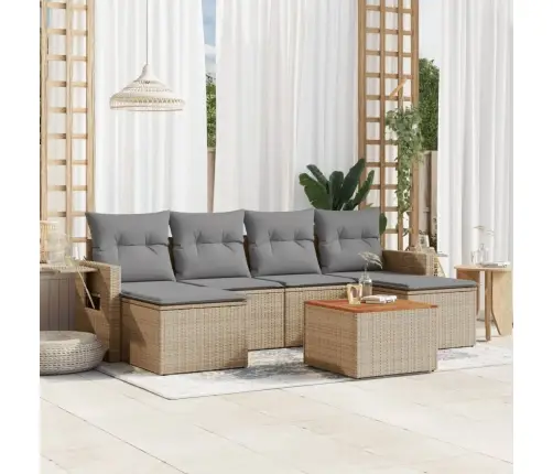 7-Daļīgs Dārza Dīvāna Komplekts Ar Matračiem,Pe Rotangpalma Vidaxl