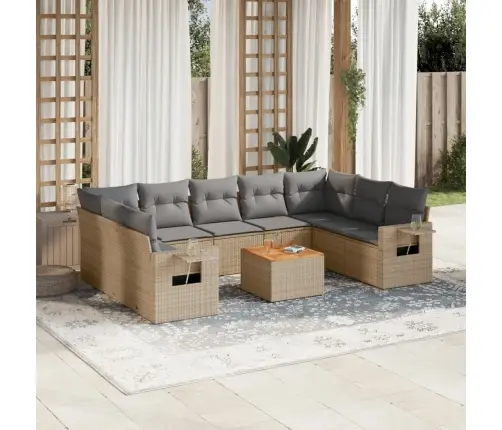 10-Osaline Aiadiivani Komplekt Patjadega, Beež, Polürotang