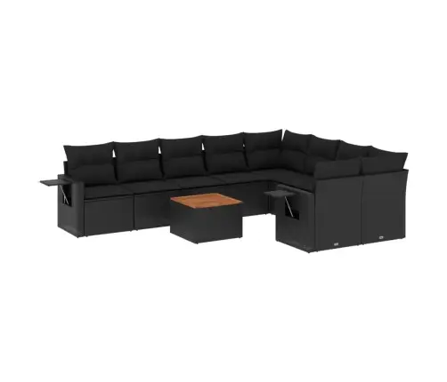 10-Daļīgs Dārza Dīvāna Komplekts, Matrači, Melna Pe Rotangpalma Vidaxl 10-Daļīgs Dārza Dīvāna Komplekts, Matrači, Melna Pe Rotangpalma Vidaxl